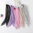 Женский шифоновый шарф для волос, квадратный шейный платок, галстук с ручкой, платок для леди, бандана, шали и накидки