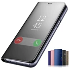 Умный чехол-книжка для Samsung Galaxy S7-S10E, Note 8-10 Pro, A10, A30-A50, A70, A80, M20, M30, A7, J4J6 Plus, зеркальный