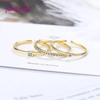 women opening index finger ring 925 sterling silver jewelry exquisite cubic zircon student girlfriends tail ring 3pcsset