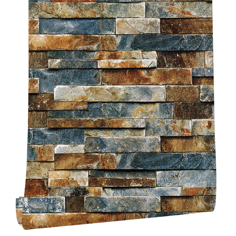 Самоклеящиеся водонепроницаемые обои HongMei 3D с имитацией кирпича фоновые для