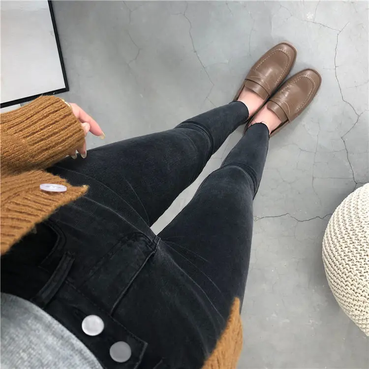 

Woman Jeans Pants High Waist Tight Skinny Pants Winter