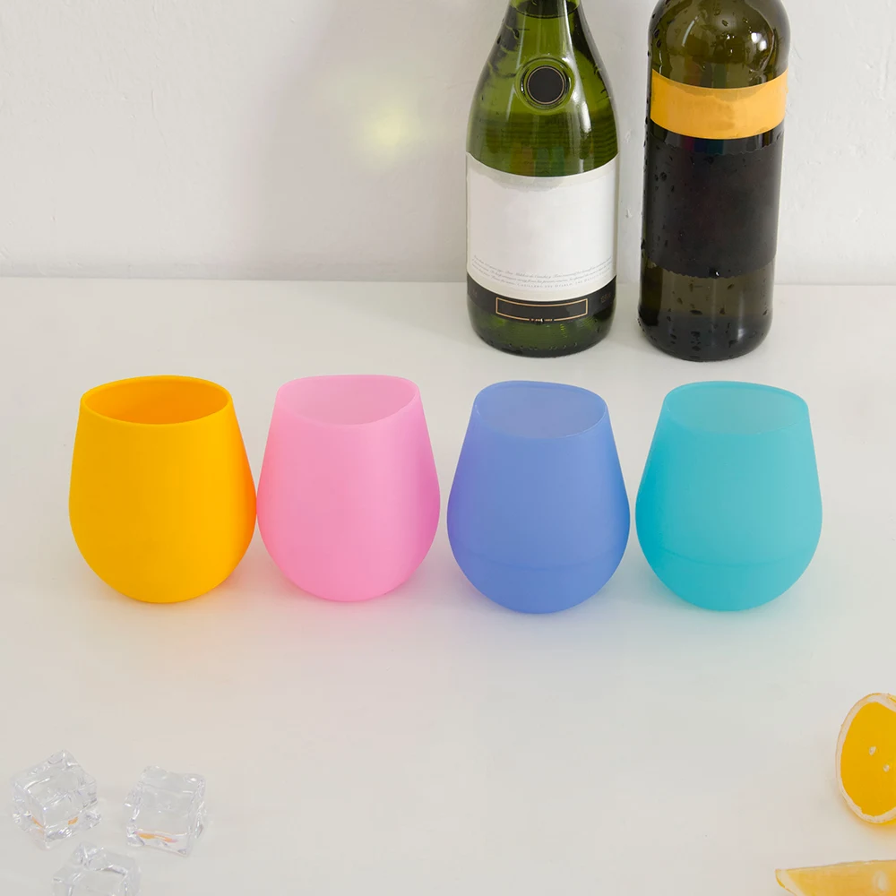 Портативные силиконовые бокалы для вина 330 мл небьющиеся складные вечерние