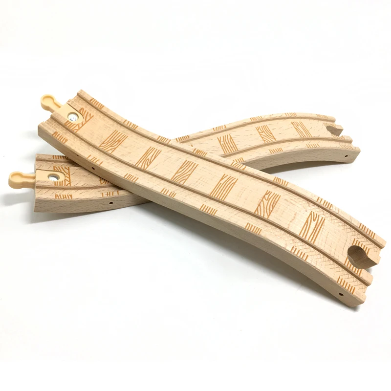 

Железнодорожный трек S-образной формы, 2 шт., совместимый с деревянным железнодорожным треком, специальные аксессуары, детские игрушки для поездов p073