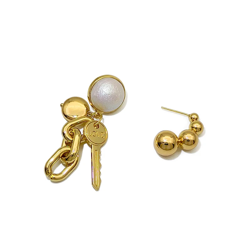 Панк Асимметричная ключ моделирование серьги в виде капель для Для женщин тали