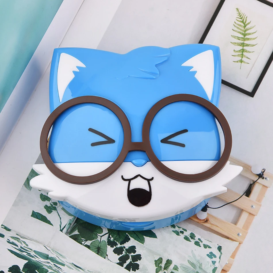 AudWhale милый мультфильм лиса контейнер для линз Женская Девушка контакт объектив
