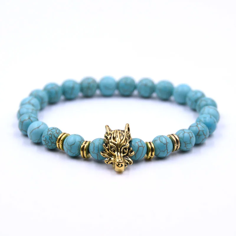 HYHONEY 8 мм натуральный камень черные бусины лавы чакра браслеты bijoux бронза голова