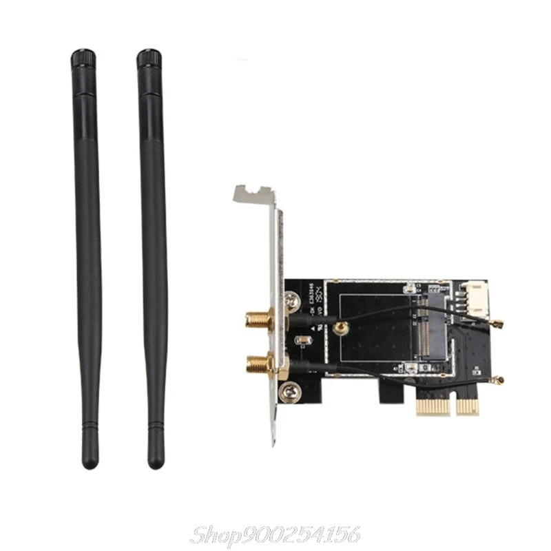 

Wireless Card to pciE-1X to for NGFF-Ekey PCIE Laptop Pc WIFI WLAN Card Adapter Dual Antenna Adapter Board S17 20 Dropshipping