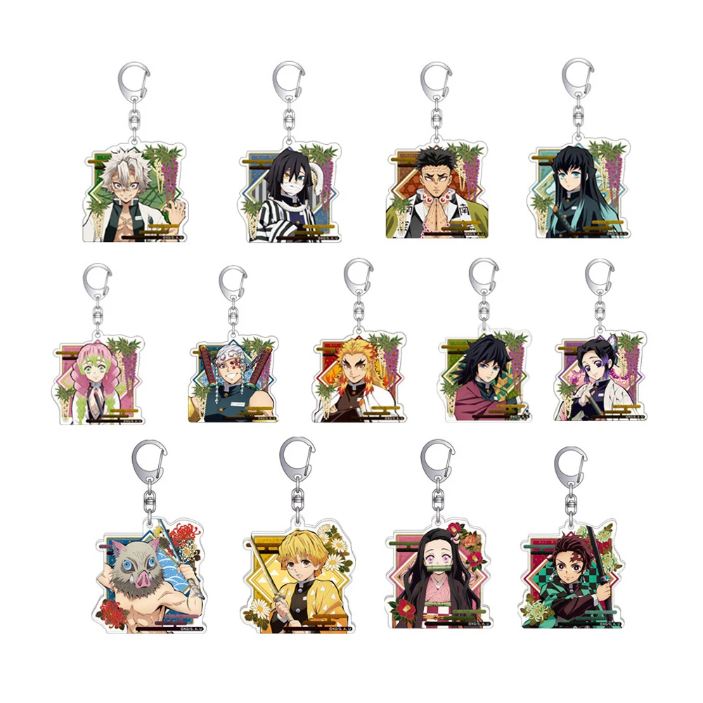 

20Pcs/Lot Demon Slayer Anime Keychain Kimetsu No Yaiba Kamado Tanjirou Cartoon Acrylic Keychains Cute Cartoon Keyring Wholesale