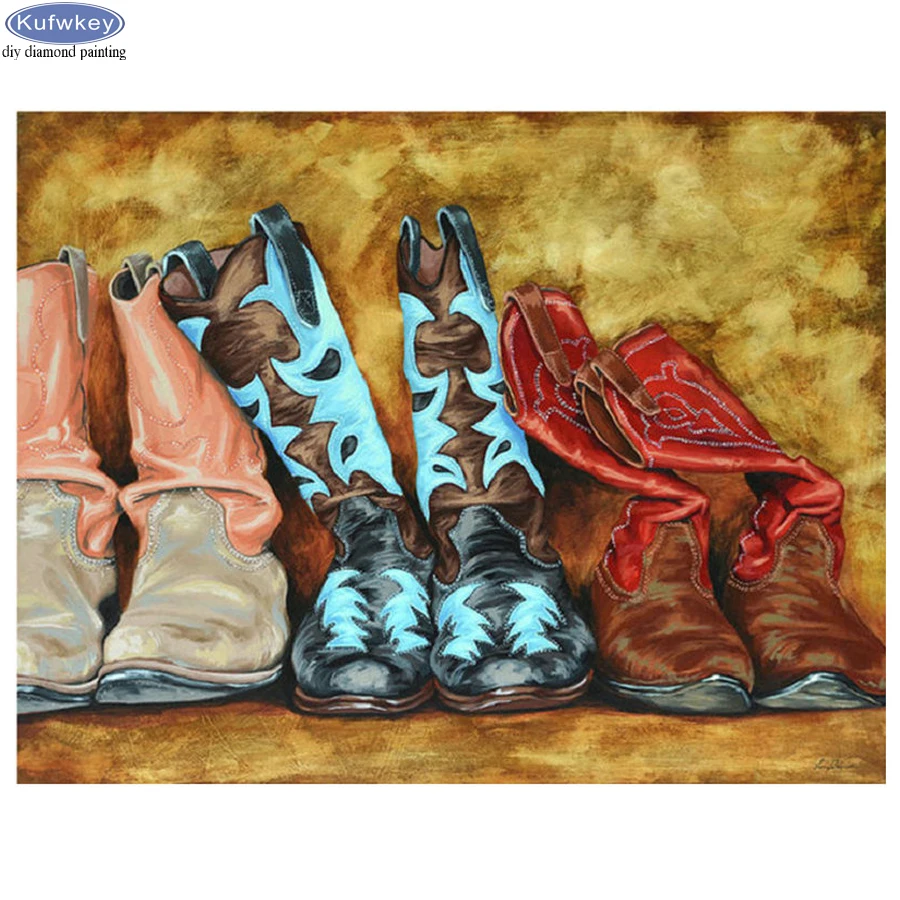 5D алмазная живопись кожаная обувь мозаика Декор ручная работа подарок вышивка