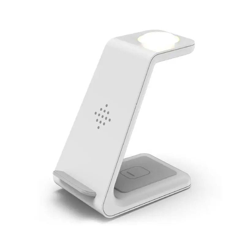 

10W Qi 3 in 1 Wireless Charging Station For iPhone 12 Mini 12 11 Pro Xs Max Xr Wireless Charger with Induction Light