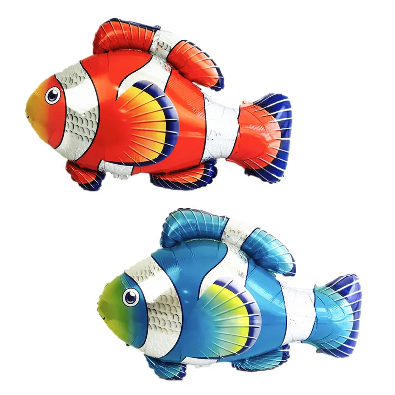 Большой мультяшный фольгированный шар в виде рыбы 1 шт. 70*89 см морские животные