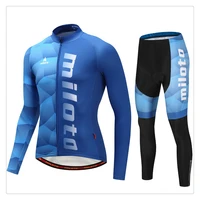 top10 long sleeve cycling sets ropa ciclismo hombre trek bike uniforms breathable bib shorts gel pad polyester soft anti pilling