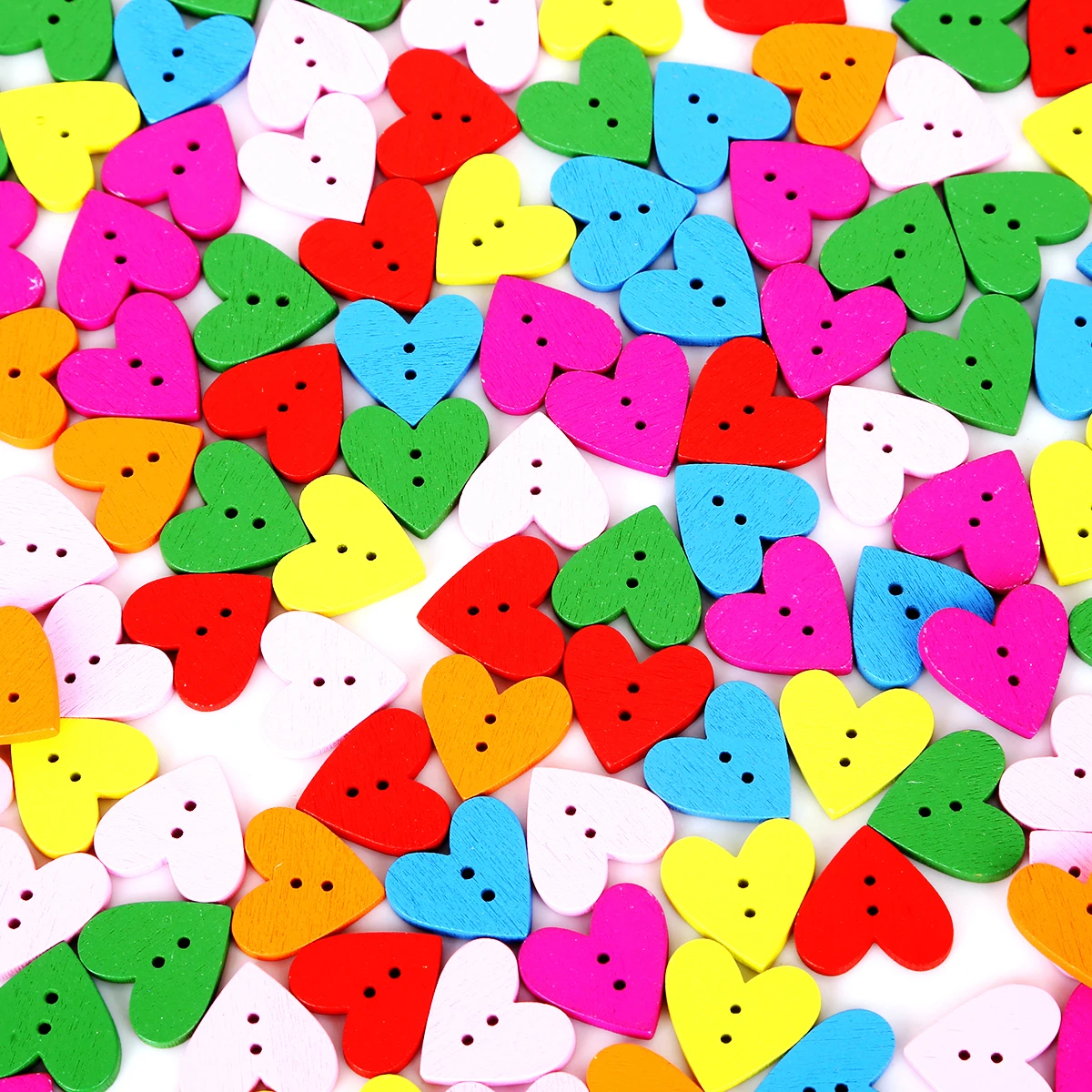 100 шт. деревянные пуговицы с двумя отверстиями в форме