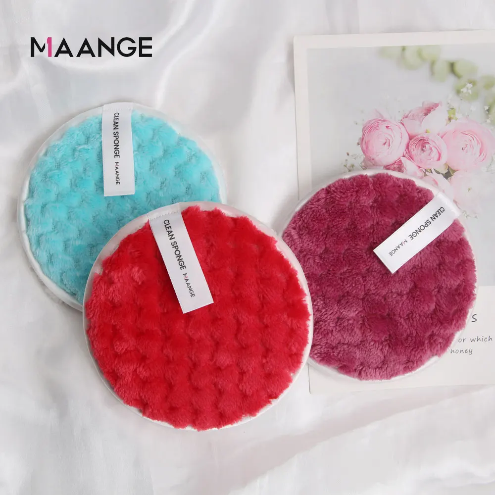 MAANGE 1 Pcs Makeup Remover Wipes Microfiber Cloth Washing Pads Towel Face Reusable Cleansing Sponge Puff Super Soft | Красота и
