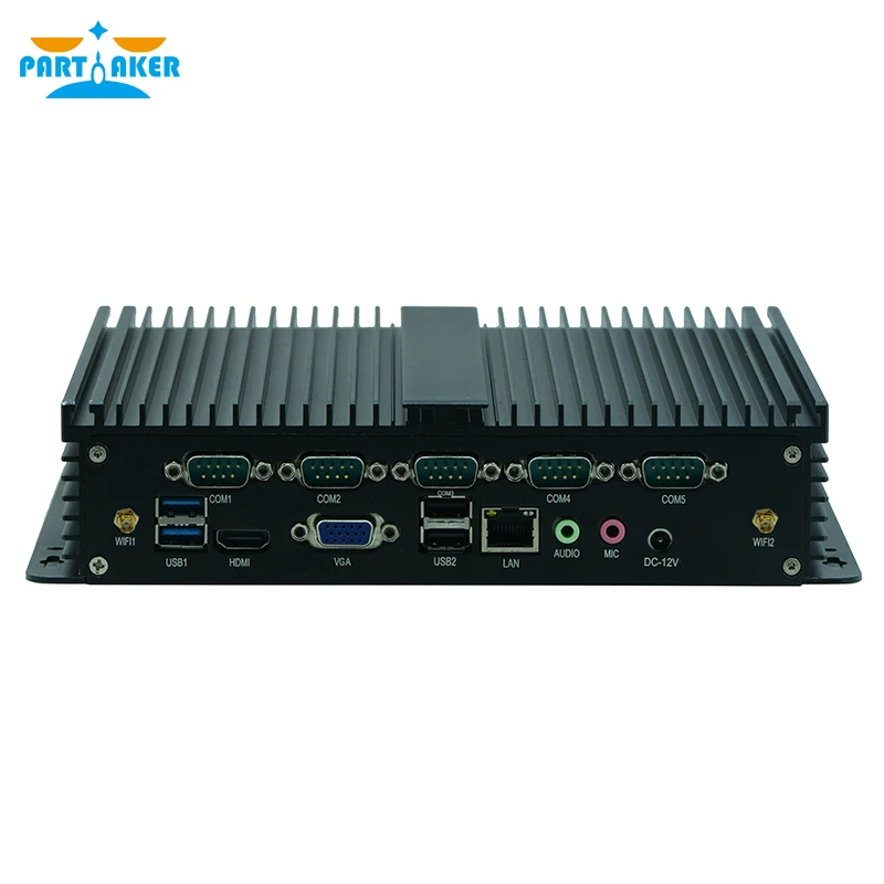 

Partaker Q2 Intel Celeron J1900 Mini PC Windows 10 HDMI VGA 6 Serial RS232 fanless industrial Computer linux J1900