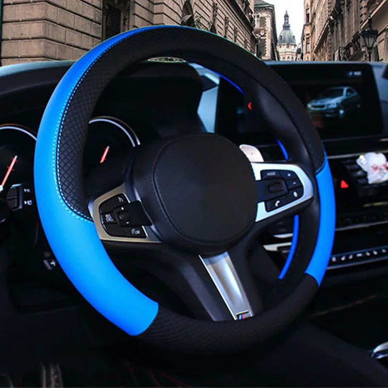 Чехол рулевого колеса автомобиля из искусственной кожи чехлы на руль для Bmw Audi