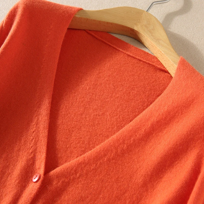 2020 Новый y2k осенний и зимний утепленный кашемировый свитер женский кардиган с v