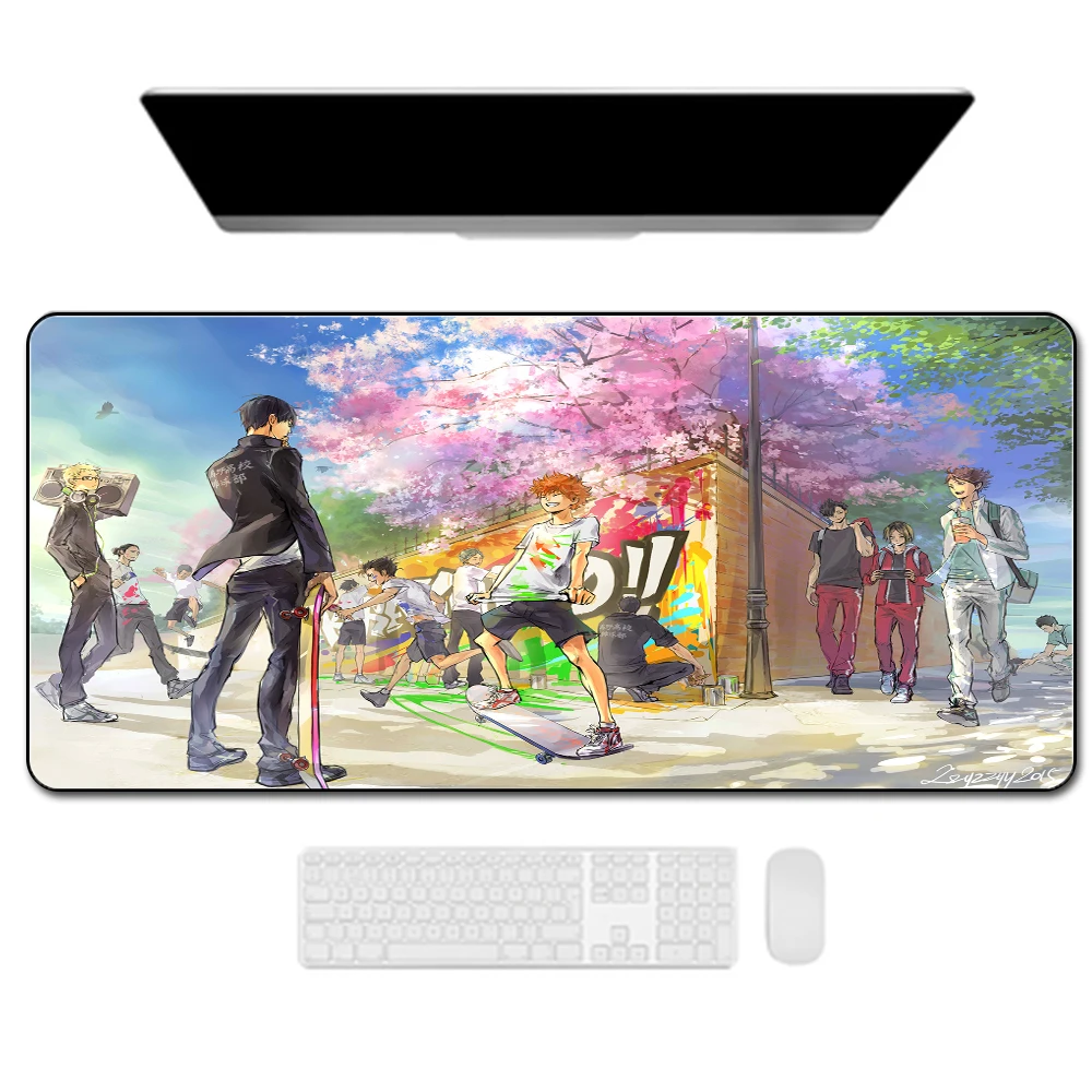 

XGZ Anime Mouse Pad Haikyuu Notebook Gaming Accessories Desk Mat Xxl Non-slip Rubber Japanese Cherry MousePad Carpet Waterproof