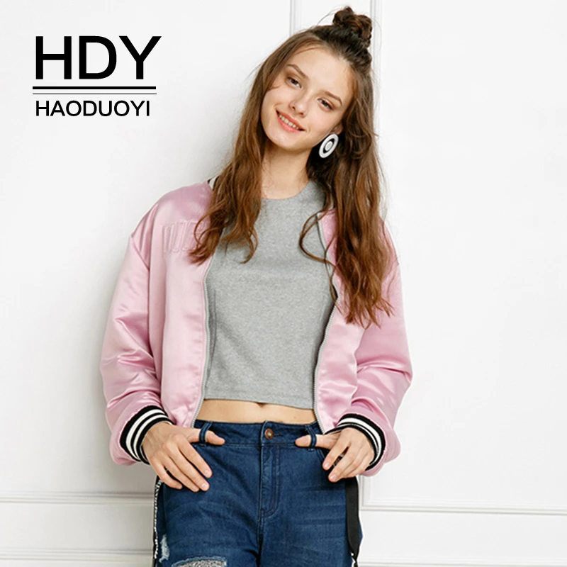 HDY Haoduoyi модная новинка рваная Базовая куртка на молнии с карманами короткая