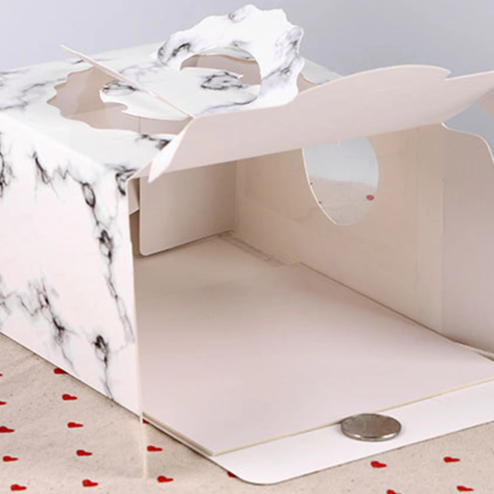 

15 packs of 6.3" x6.3" x4.1" bakery packaging box with PVC window, small natural craft paper box for pie, biscuit and cake box