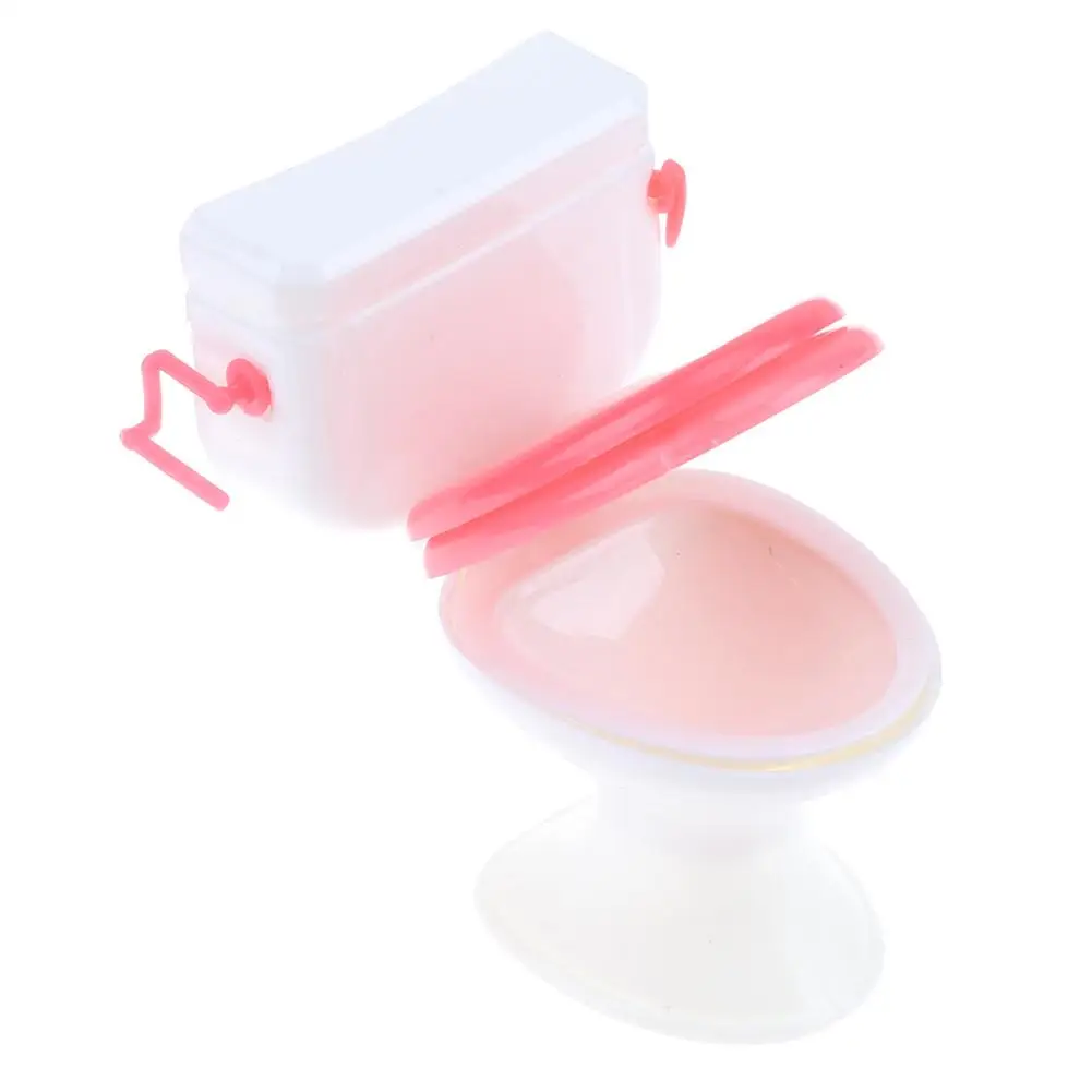 

1Set Bathroom Furniture Doll Accessories Plastic Toilet for Girls Doll Beautiful Gift Fittings House Suit For Child(Random)