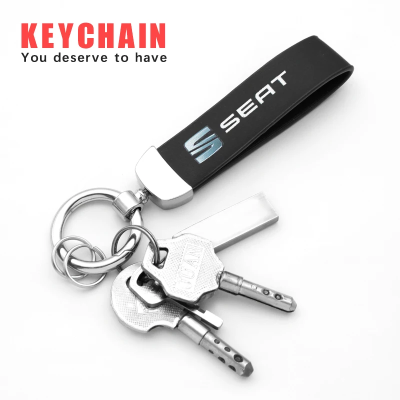 

1pcs Leather Keychain Car Emblem Key Chain Key Rings For Seat Cupra Leon 5f 1p Leon Mk3 Ibiza 6l 6j Altea Exeo Auto Accessories