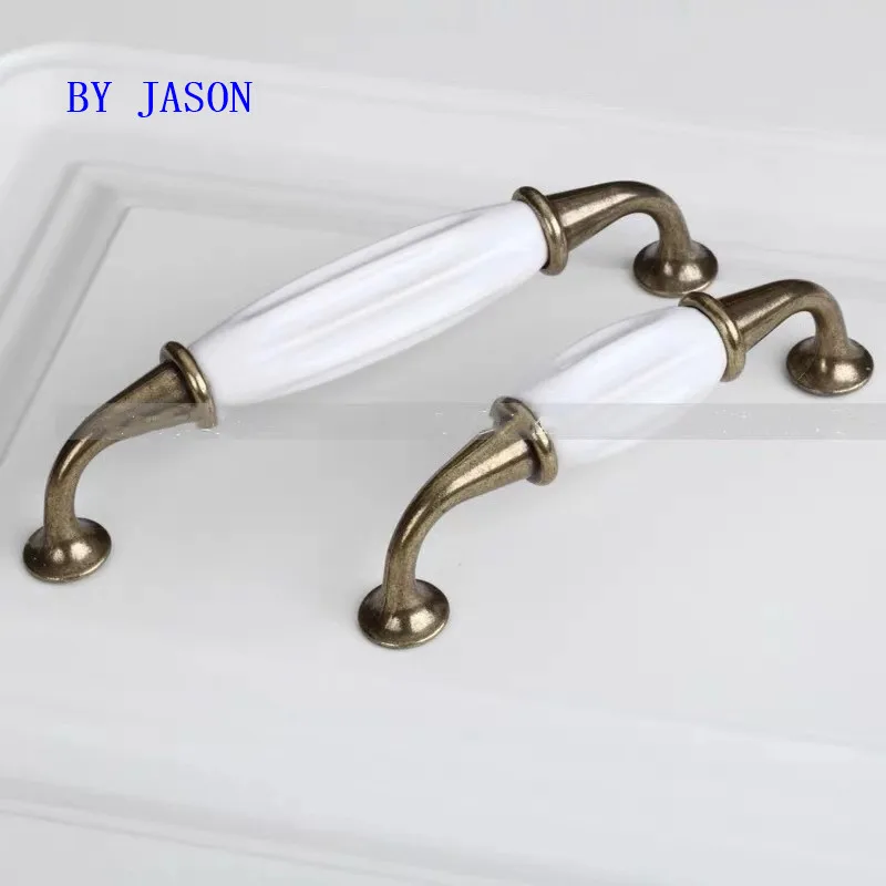 Бронзовая керамическая дверная ручка европейская антикварная американская