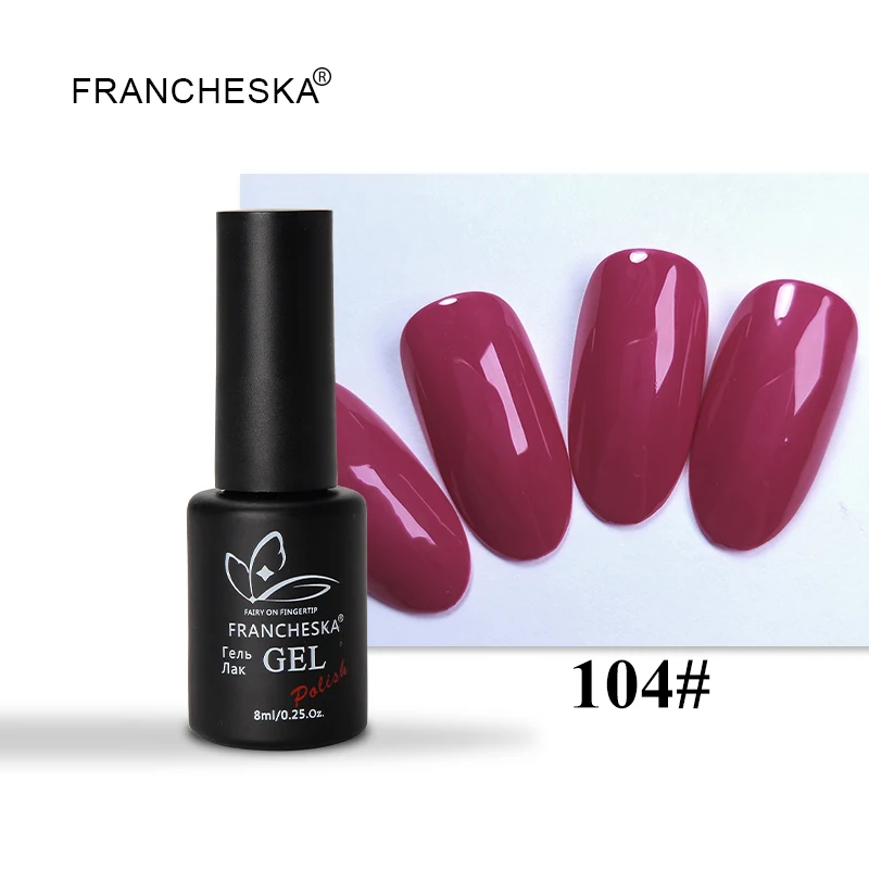 Color UV gel 104 Francheska резиновое Базовое покрытие верхнее покрытие базовый топ набор oje Унас гель лак nagels spulletjes дизайн ногтей lakiery hybrydowe гель лак - Цвет: Color UV gel 104