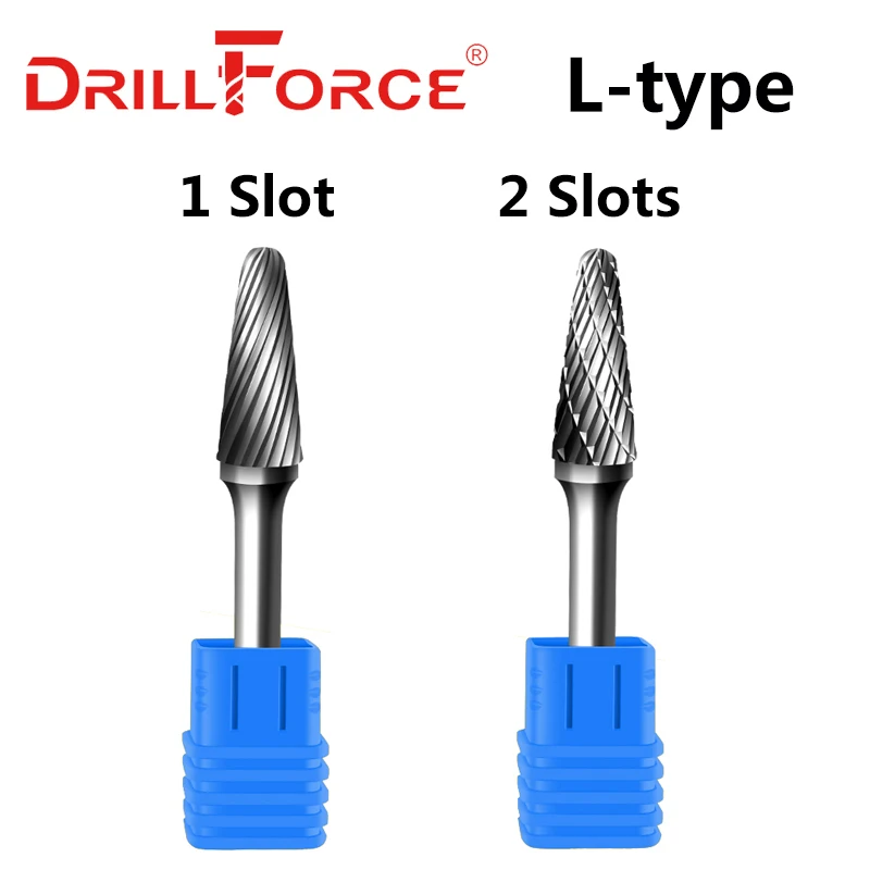 Drillforce 1PC L/LX Type Tungsten Carbide Rotary File Point Burr Die Grinder Abrasive Tools Drill Milling Metal Wood Carving Bit