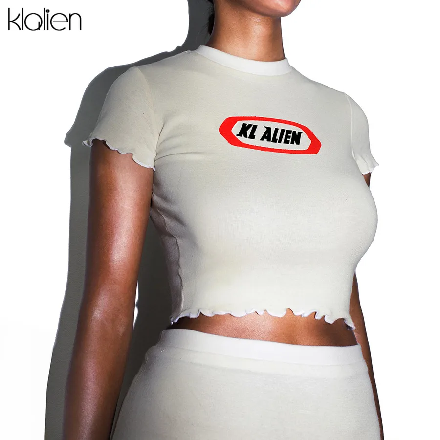 Kalien 2020 летний женский костюм модная повседневная черная белая юбка и топ