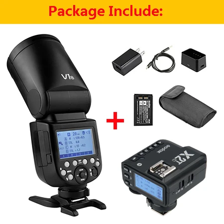 Package 3 Godox V1 Вспышка ttl 1/8000s HSS 2600 мАч литиевая батарея Speedlite вспышка AK-R1 X2T триггер для Canon Nikon sony Fujifilm Olympus - Цвет: Package 3