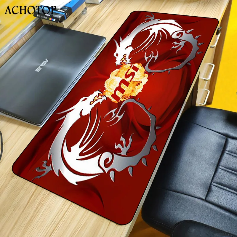 

Red Dragon Mouse Pad Black lock edge computer desk mat speed rubber anti slip MSI Mouse Pad XXL