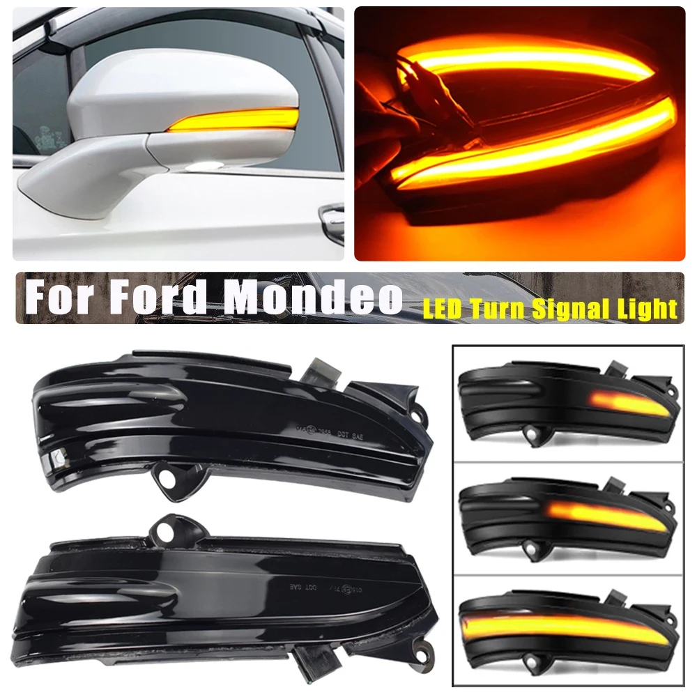 

2pcs For FORD MONDEO MK5 2014-2019 MK V 5 Dynamic Blinker LED Turn Signal Light Side Mirror Indicator Sequential