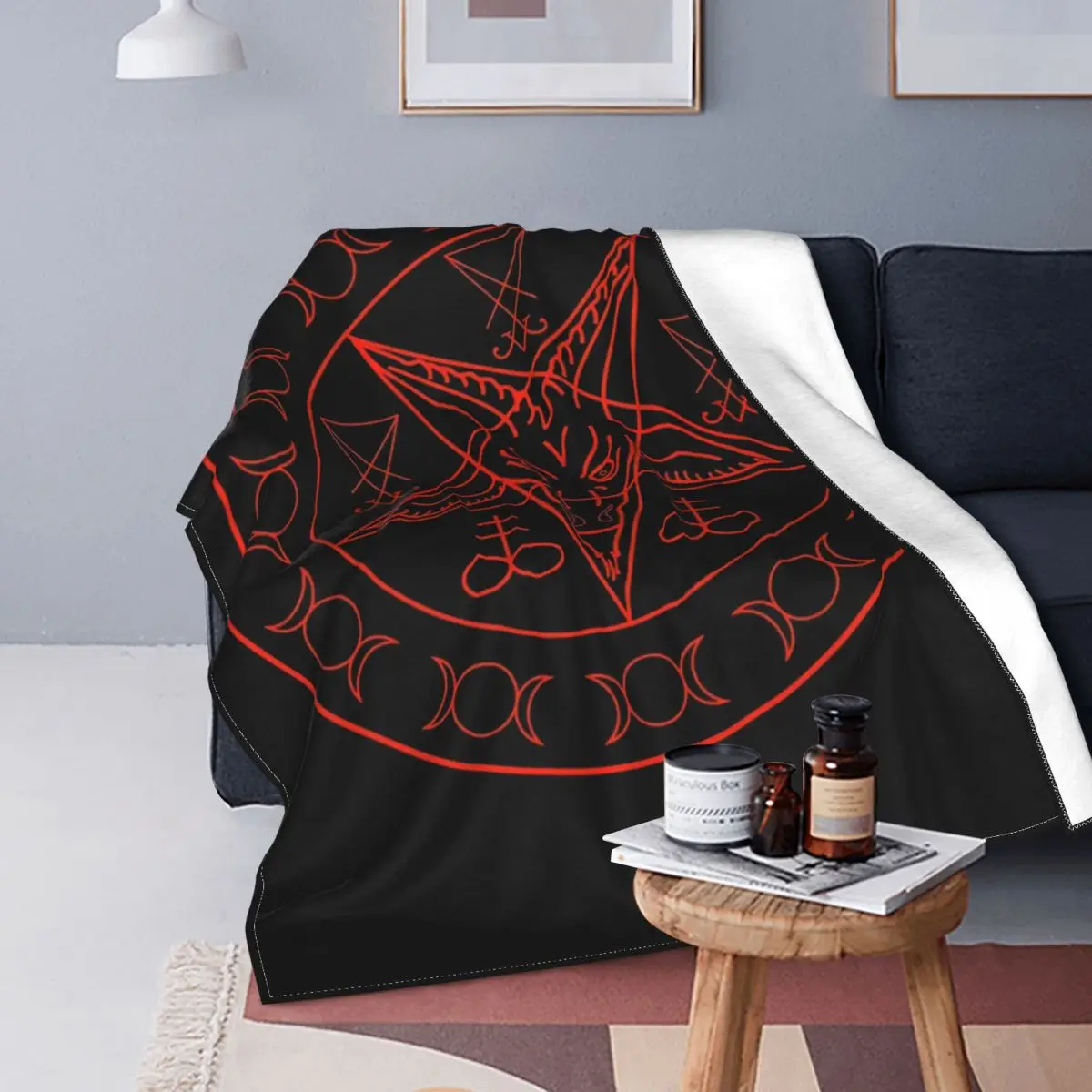 

Satanic Wiccan Symbols Goat Ultra-Soft Micro Fleece Blanket Home Decor Warm Anti-Pilling Flannel Throw Blanket for Couch Bed