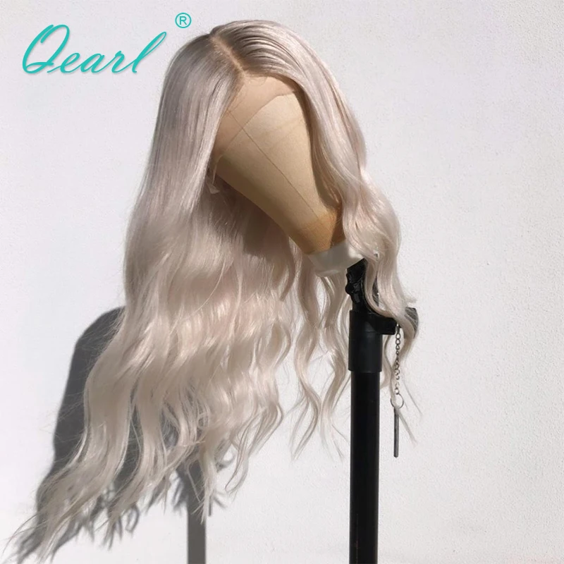 

Ombre Ash White Blonde Human Hair Lace Front Wig 13x4/13x6 Brazilian Body Wave Remy Hair Wigs for Women Pre Plucked 150% QEarl