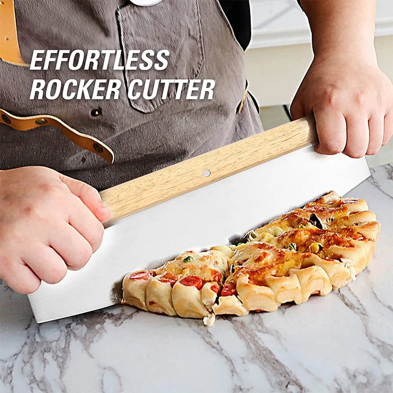 

Foldable Pizza Spatula with Wooden Handle, Pizza Peel 12 Inch,Pizza Cutter,for Make Bread Baking& Pizza Server Set