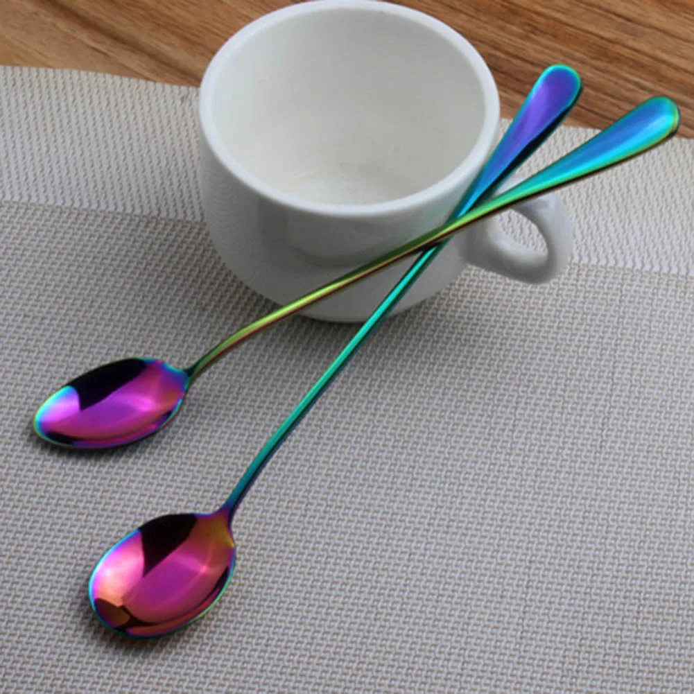 Новинка 2019 красочная ложка с длинной ручкой столовые приборы инструменты для