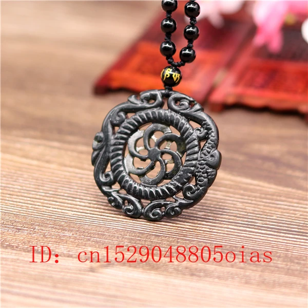 Натуральный черный зеленый китайский Нефритовый дракон ожерельлье из бисера