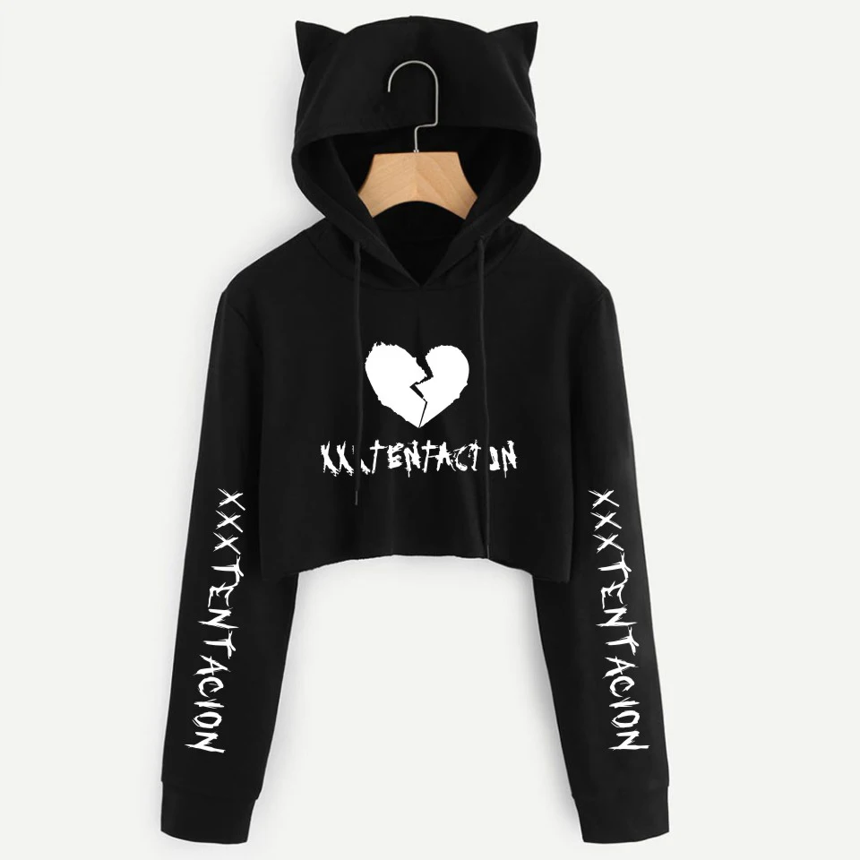 Прямая поставка xxxtentacion кроп топ для девочек свитшоты с капюшоном в стиле