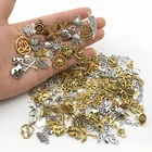 30 шт.лот металлические подвески в виде животных, цветов, Мона, Смешанные Подвески сделай сам, винтажный браслет, подвеска, необработанные кружева, аксессуары для изготовления ювелирных изделий
