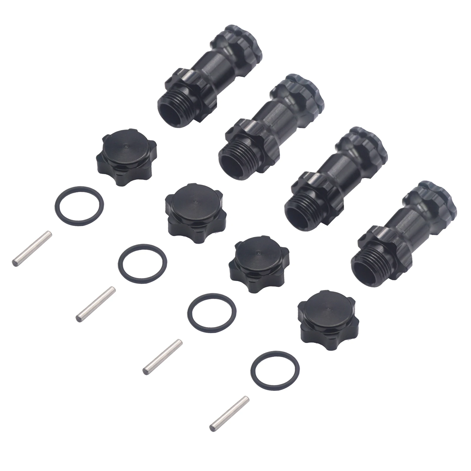 

4Pcs Metal 17mm Wheel Hex Hub 30mm Extension Adapter Drive Hub with 12mm Anti-Dust Cap for HPI Axial Traxxas Himoto 1/8 RC Car
