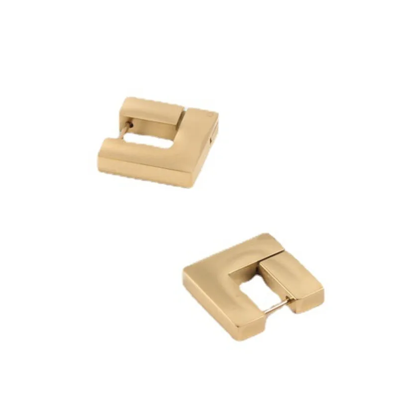 

Square Heart Shape Design Openable Hoop Earrings Stainless Steel Plated Gold For Women Funny Trendy Wholesale Jewelry Fine