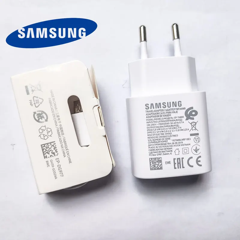 Быстрое зарядное устройство samsung Note 10 25 Вт USB PD быстрое дорожное настенное usb 1 0 м