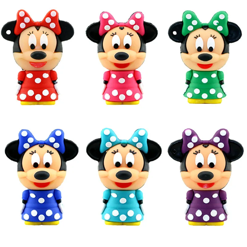 Usb флеш-накопитель с милым рисунком Микки и Минни 2 0 карта памяти 4G 8G 16G 32 ГБ 64 128 256