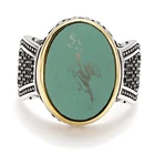 Мужское кольцо с овальным камнем, с фианитом