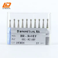 5pcs dental diamond burs 001 r016ef ra shank br r40ef drill for dental tools ball round teeth grinding polishing tolls kit