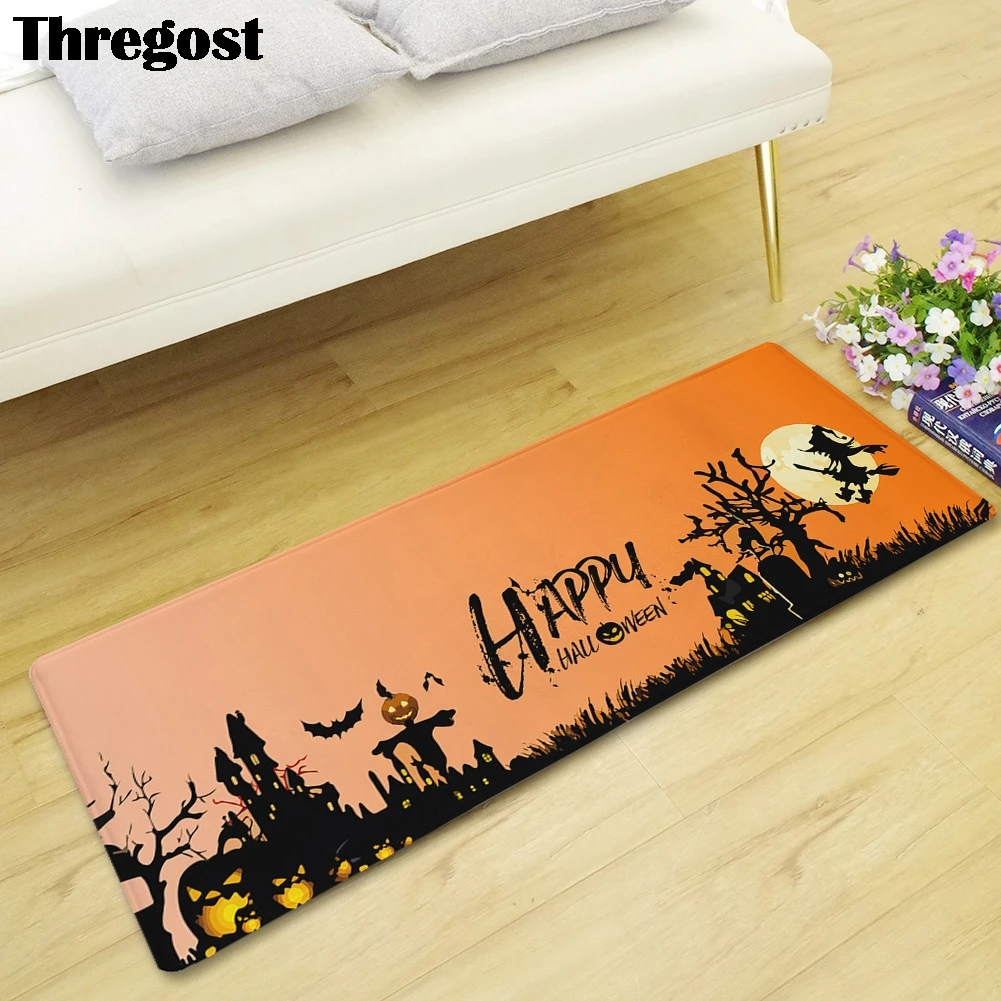 Мультфильм печатных коврик Хэллоуин новый дом у входной двери Кухня Коврик