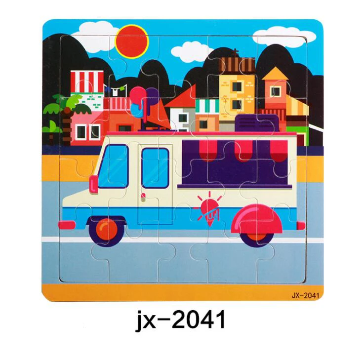 jx-2041 Детские игрушки деревянные 3d головоломки мультфильм животных интеллект Дети образовательный мозговой тизер детская танграмма формы обучающий пазл игрушка - Цвет: jx-2041