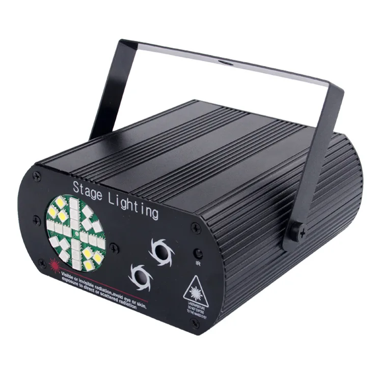 Remote control red green blue strobe laser light with LED strobe effect Red and green stage light - Цвет: Яркий