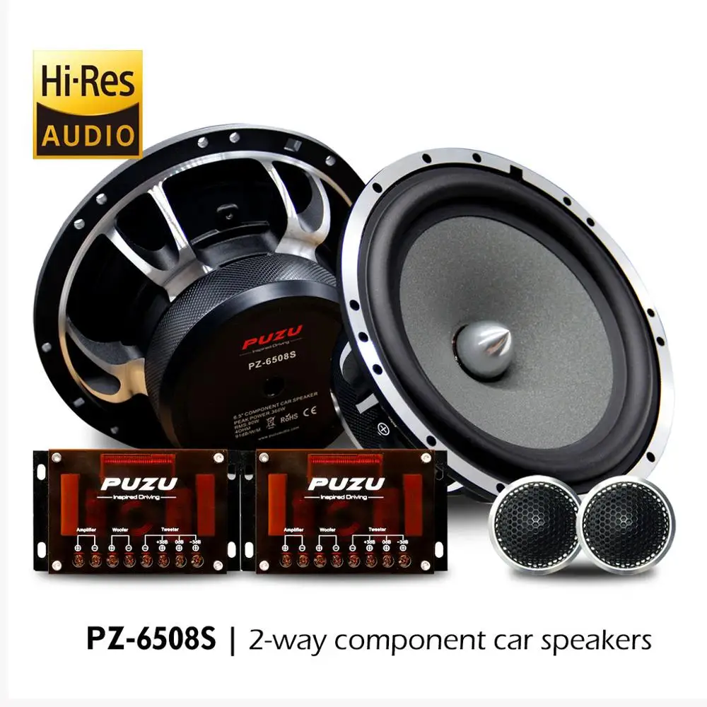 PUZU upgrade Hi res 2 сторонние компонентные автомобильные аудио колонки с максимальной